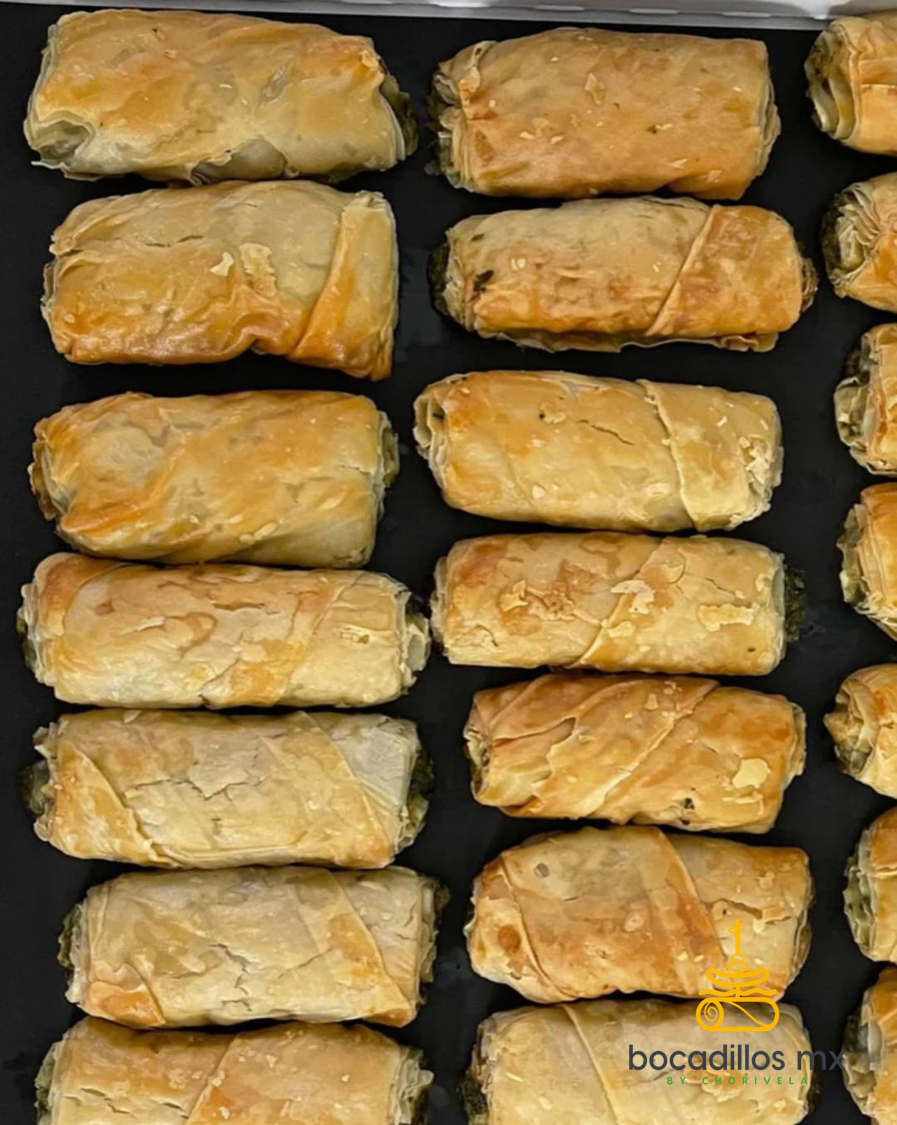 Hojaldre de espinacas y queso feta filo