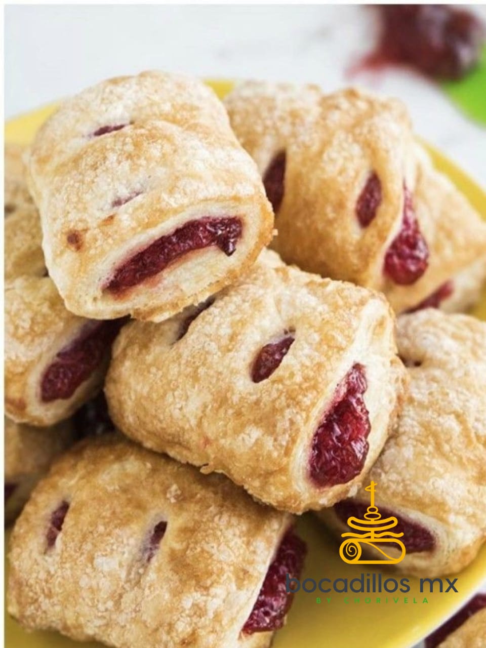 Mini strudel de manzana, zarzamora o fresa